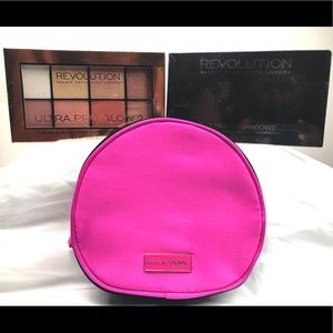 Revolution makeup palettes with Prada makeup bag